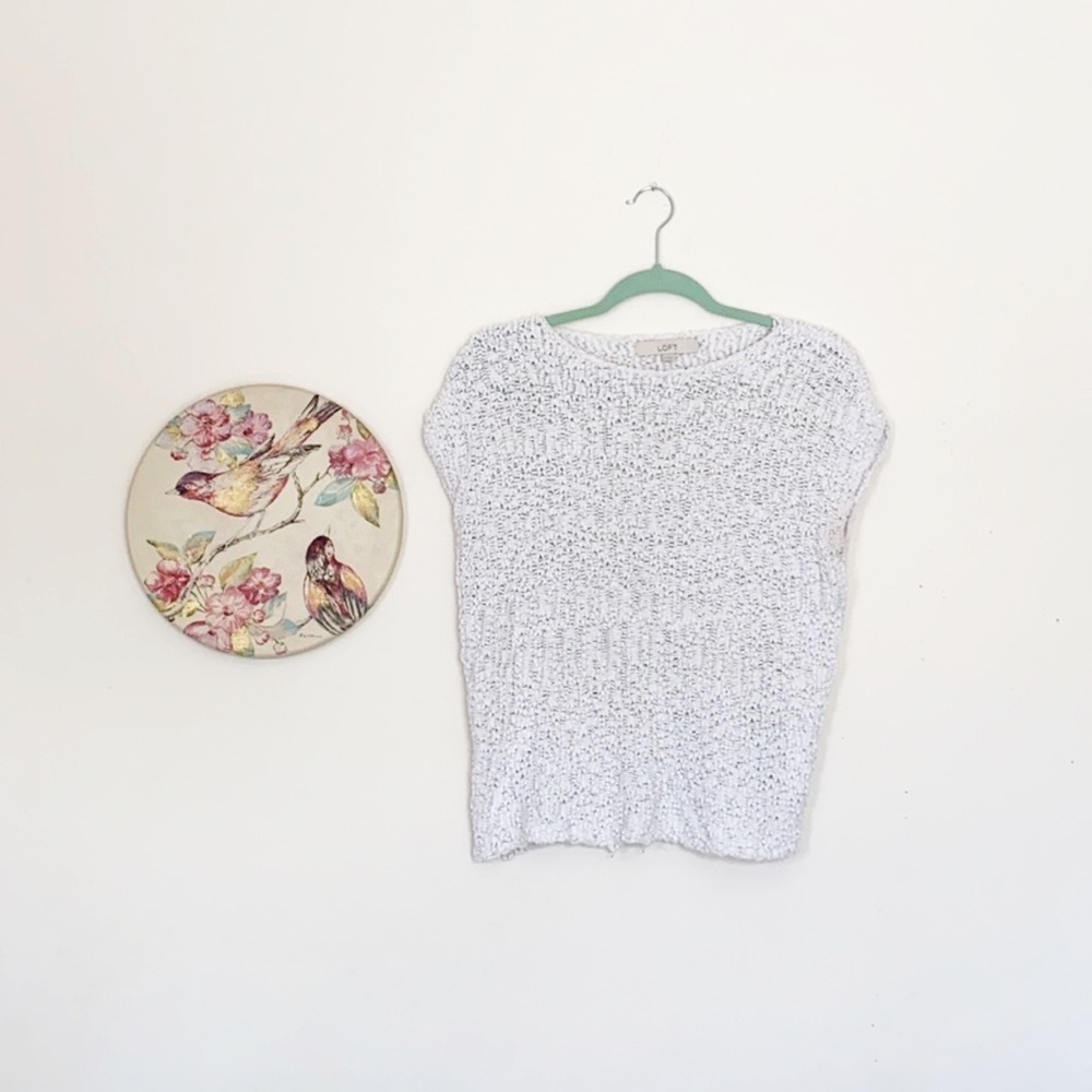 Loft Mini Macaron Popcorn Knit Sleeveless Sweater